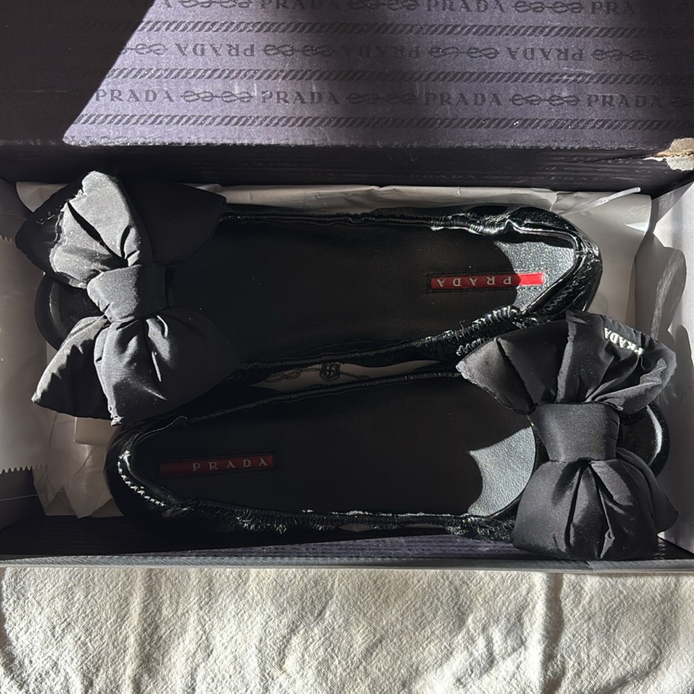 Prada Bow Ballet Flats